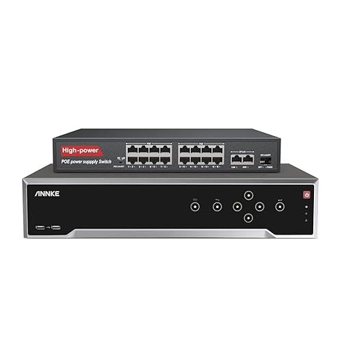 ANNKE 32 Channel 12MP Security Network Video Recorder - Supports 32x 12MP/4K IP POE Camera Input, 16-Channel P