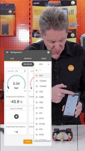 See how easy it is to use the testo Smart App with the 550i Manifold