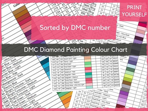 DMC Diamond Painting Color Chart With Rgb/hex Conversion (digital Download) - Etsy