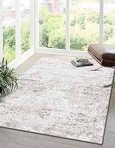 Unique Loom Eos Collection Area Rug - Borealis (5' 3" x 8' Rectangle, Stone Gray/ Ivory)