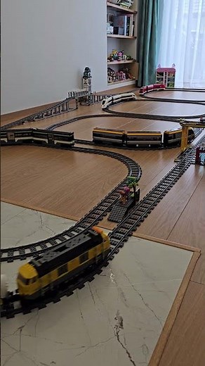 LEGO train spectacle from below: 5-loop marvel in motion!