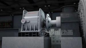 智能永磁直驱同步电机-机械原理-双定子结构-工业三维动画制作