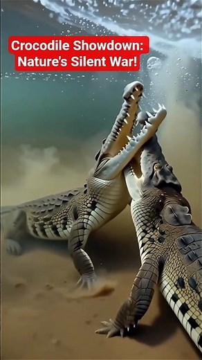 Brutal Crocodile Standoff for Mating Territory | AI Wildlife Short #shorts