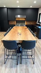 This custom kitchen island and backsplash has to be one of our favorites coming out of the shop! | Iron Timbers