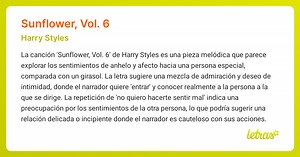 Significado de la canción SUNFLOWER, VOL. 6 (Harry Styles) - LETRAS.COM