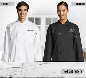 Custom Long Sleeve Chef Coat, Custom Embroidered Chef Coat, Custom Embroidery Chef Coat, Make Your Own Chef Apron, Monogram Chef Coat - Etsy