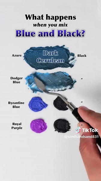 Blue and Black Color Mixing Experiment