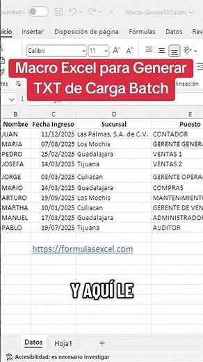 Excel Macro to Generate Batch Load TXT #macrotx #loadbatch #exceltips #excelmassload