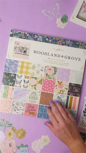 Woodland Grove by Maggie Holmes is such an adorable collection to make for a fun mini book! ✨💜 #americancrafts #maggieholmes #woodlandgrove #crafting #minibook #papercrafting