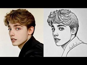 3/4 Face Portrait Study using Loomis Method || Full Drawing Process