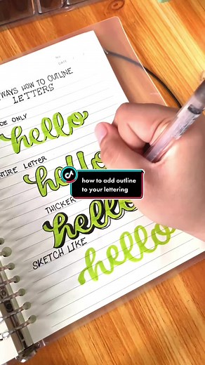 lettering tutorial : how to add outline to your lettering🍃 #tutorial #calligraphy #outlinelettering #letteringideas #avrilaineartworks #lettering