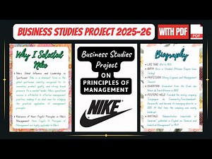 Business Studies Project on Principles of Management – Nike | Class 12 CBSE | 2025-26