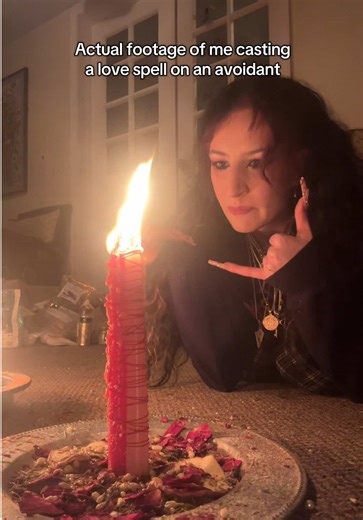 Actual footage of me, casting a love spell on an avoidant for a client! #witch #witchcraft #witchtok #spell #lovespell