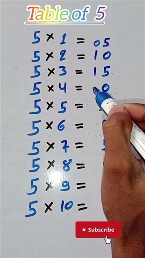 🤓Easy Trick to Learn Table of 5/Multiplication Table of 5/Maths Tables/Pahada#shorts#shortsfeed