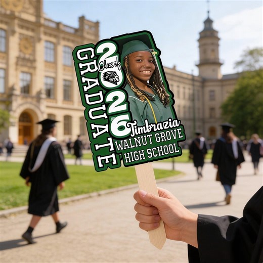 Custom Graduation Face Fan 2026, Personalized School Name Fan, Senior Grad Gift - Etsy