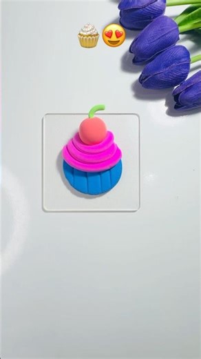 Satisfying Clay Cupcake Tutorial 🍰 | Easy Mini Clay Art |#shorts #ytshorts #craft #diy #trending
