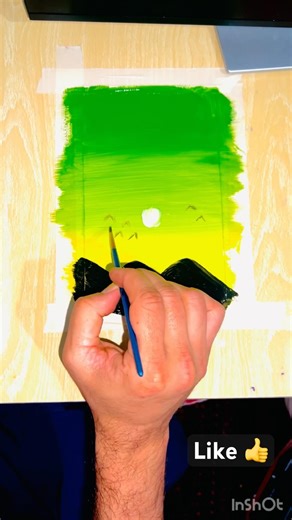 Learn how to draw a green sky step by step / #drawingbirds #drawdistance