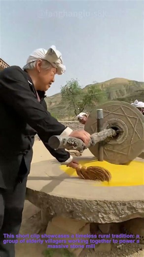 Human-Powered Stone Mill: Ancient Grain Grinding Craft