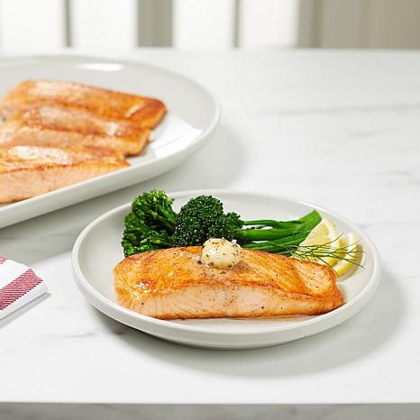 Curtis Stone 12-pk 6oz Skinless Faroe Island Salmon Filets w/Butter AS | HSN