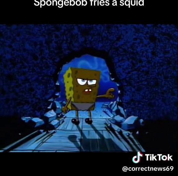 Spongebob fries a squid