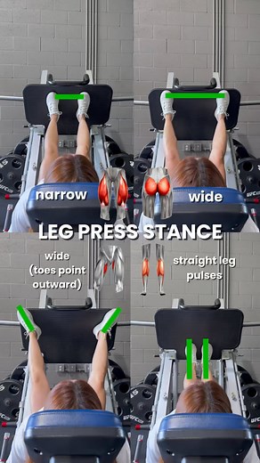 Daisy | Fitness Coach for Asian Women | Maximize your leg day with these leg press variations: 1. Wide Stance: Target glutes and boost overall leg strength. 2. Narrow Stance:... | Instagram