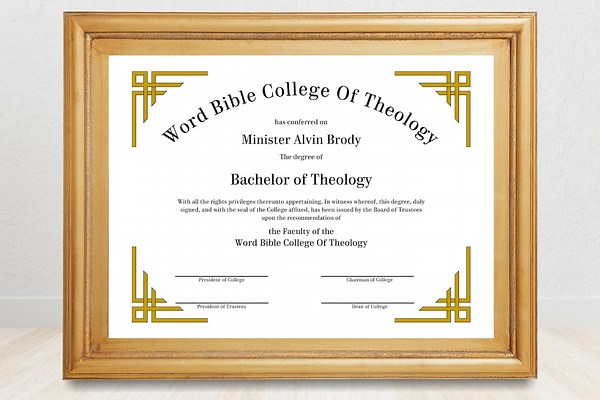 Editable Theology Degree Certificate Template (digital Download) - Etsy
