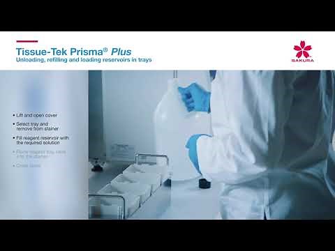 Tissue Tek Prisma Plus Unloading refilling and loading reservoirs in trays
