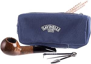 Amazon.com: Savinelli One Kit - Handmade Italian Briar Wood Pipe, Blue Zipper Pouch, Cleaners, Czech Pipe Tool, 6mm, Author Shaping, Polished Finish, 321 : Health & Household