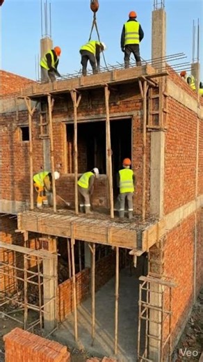 Modern Balcony Front House Construction | Step-by-Step Build #shorts #modernvilla