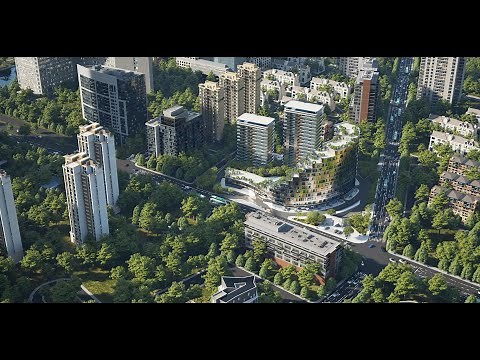 Large City Planning Aerial Rendering | Real-time Architecture Rendering | making of | D5 Render 2.0