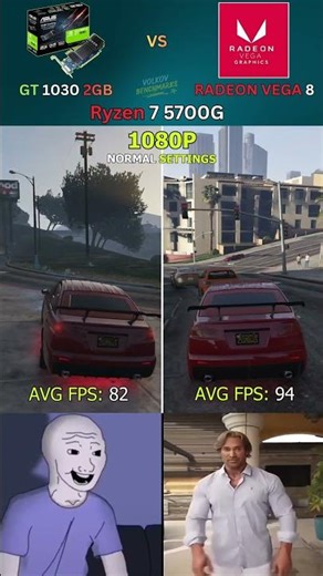 VEGA 8 vs GT 1030 — Can Vega 8 Really Compete? #pcgaming #shorts