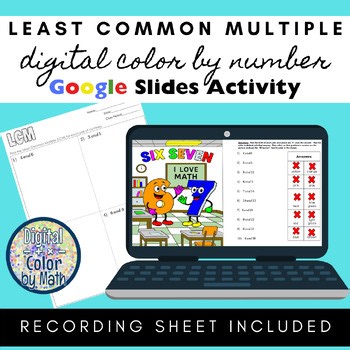 Digital Color by Number: Least Common Multiple (LCM) - Six Seven Theme "67"