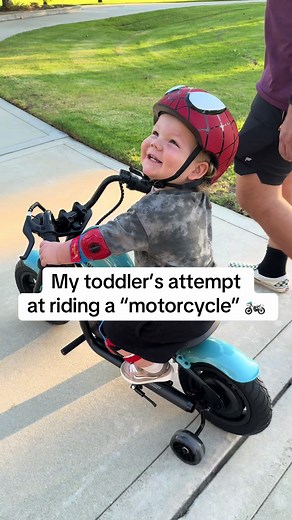 Toddler Riding Toy Motorcycle: Funny Mini Bike Attempt
