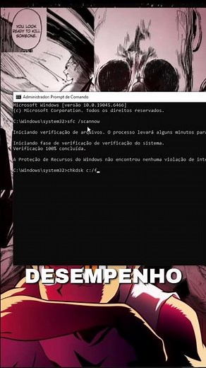 Corrija seus arquivos corrompidos com esse comando 👾💯 #otimizacão #cmd #pcfraco