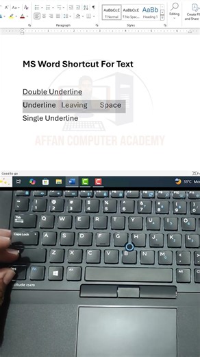 Single vs Double Underline Keyboard Hack #msword #shortcuts #tipandtrick