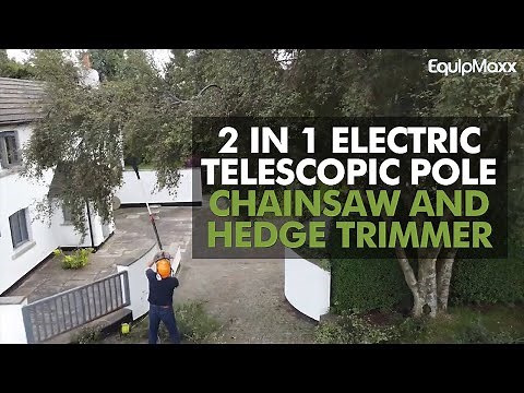 2 in 1 Electric Telescopic Pole Chainsaw and Hedge Trimmer by EquipMaxx