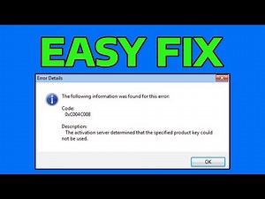 How To Fix Windows Activation Error 0xC004C008