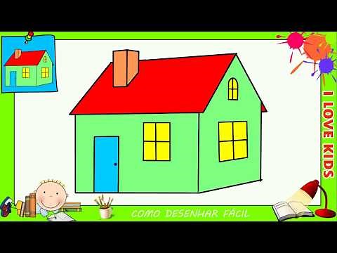 Como desenhar uma casa FACIL passo a passo para crianças e iniciantes 1