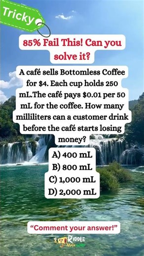 Can You Solve This Coffee Shop Riddle? 99% Fail This Math Puzzle! #shorts #math #riddlemathworld