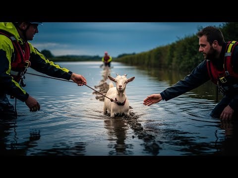 Pygmy Goat Trapped in Floodwaters Rescued Just in Time