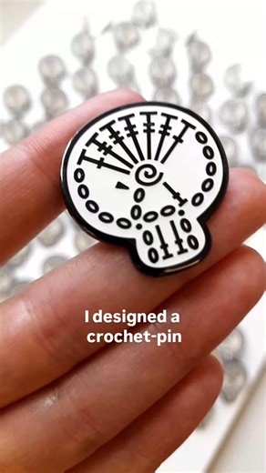 One design-goal off my bucket list! I've wanted to design my own enamel pin since I released my range of stickers, and I'm so chuffed with how they came out. You can crochet the diagram that's featured on the design. Just 1 round of crochet, perfect for stash busting those yarn scraps you might have. It measures 1.25 inches/3cm in size, and is made using smooth hard enamel that glows in the dark! Big thanks @gsjj_official for helping me through this process. Watch this space for a little giveawa