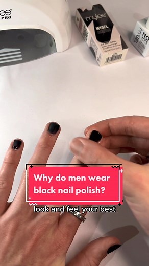 why are men wearing black nail polish?🖤 #blacknailinspo #mensnailpolish #malepolish #gifted #mylee #mensnailinspo #shortnailinspo #mensnailart #myleegelnails #whydomen #mattenailsinspo