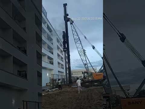 What Happens When This Giant Machine Hits the Ground? |Diesel Hammer Driving Spun Pile