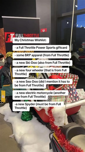 Dear Santa… I’ve made it easy. Everything I want is at Full Throttle 🎅 #fullthrottlepowersports #halifaxns #brp #canam #seadoo #skidoo #spyder #ryker #christmas #christmaslist #christmasseason | Full Throttle Power Sports - Dartmouth NS