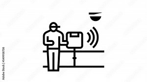 smart home device installation line icon animation
