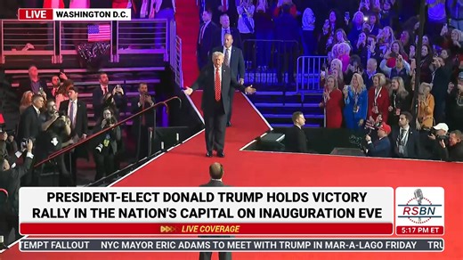 President Donald J. Trump takes the stage at the Inauguration Eve rally in Washington D.C. | Right Side Broadcasting