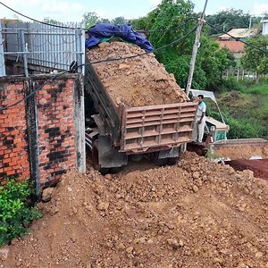 7.1K views · 89 reactions | Complete100% Delete Water ​​In Small Space by Mini Dozer MITSUBISHI BD2g Pushing Dirt & Truck Dumping | BulldozeR PoweR | Facebook