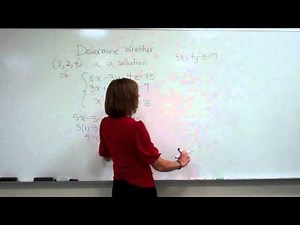 Determine if an ordered triple is a solution of a system
