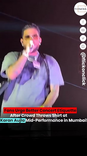 A surprising moment during the Mumbai concert… The crowd threw a shirt on stage mid-performance, leaving the artist visibly confused. Fans online are now calling for better concert etiquette and more respect towards performers. What do YOU think — harmless fun or completely unacceptable? 👇 #ConcertViral #RespectArtists #LiveShowMoments #TrendingReels #MusicNews #FlickOnClick #ReelUpdate #StageIncident #MumbaiEvents | Flickonclick