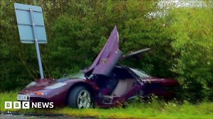 Rowan Atkinson crashes McLaren F1 supercar into tree